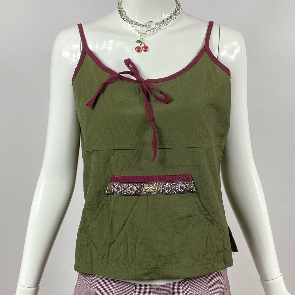 Vtg 90s sporty green spaghetti strap top